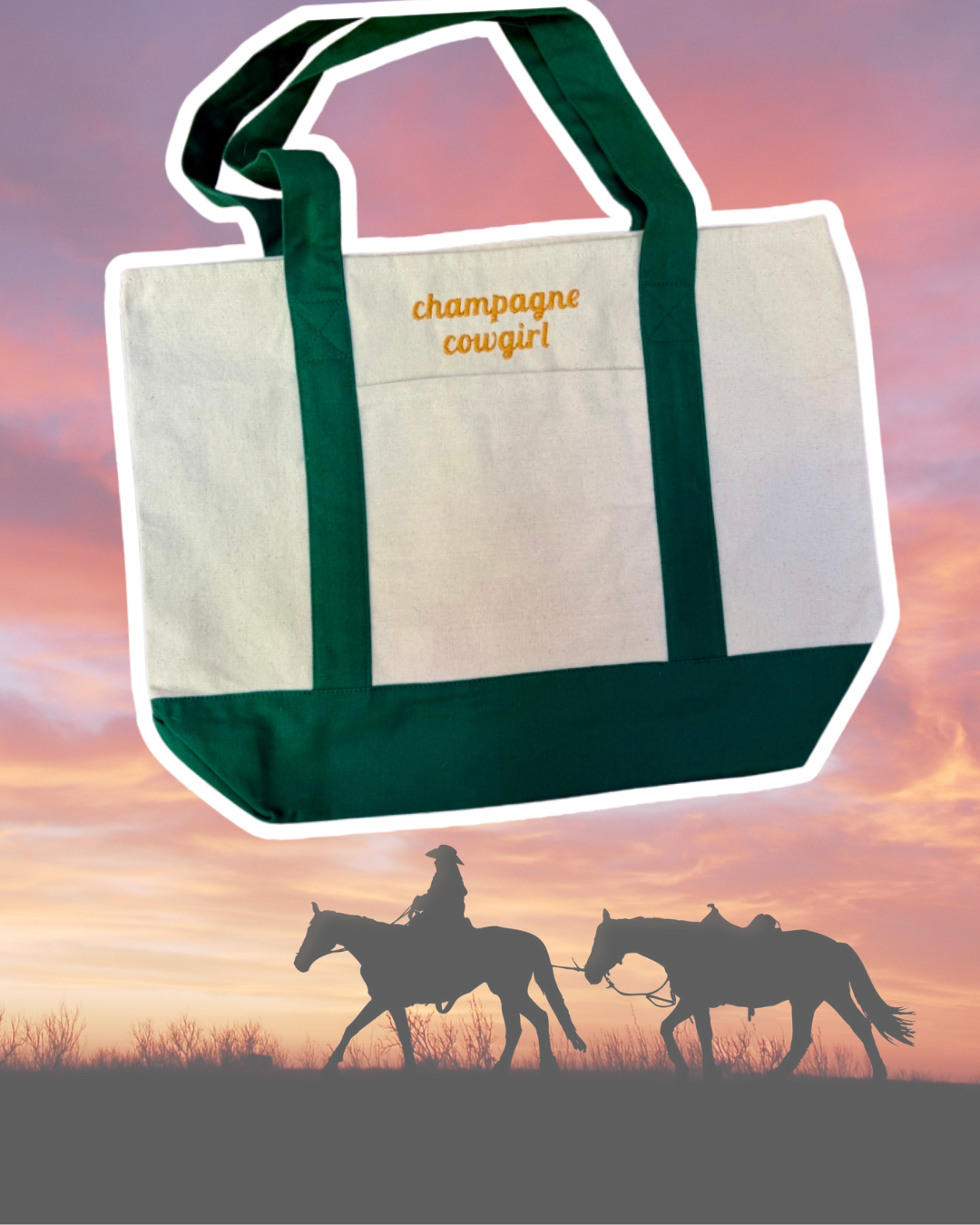 Champagne Cowgirl Tote Bag