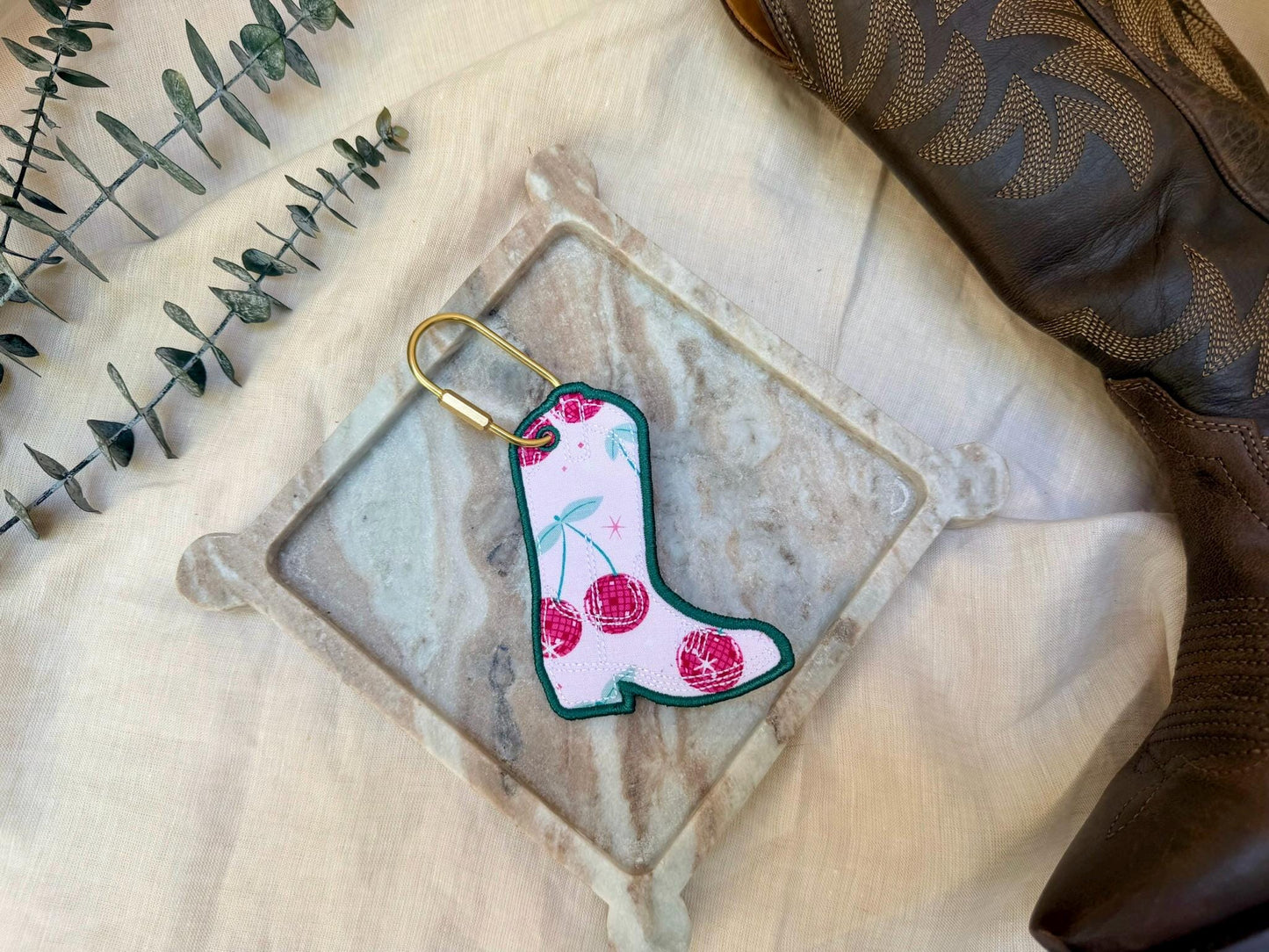 Cherry Cowboy Boot Bag Charm