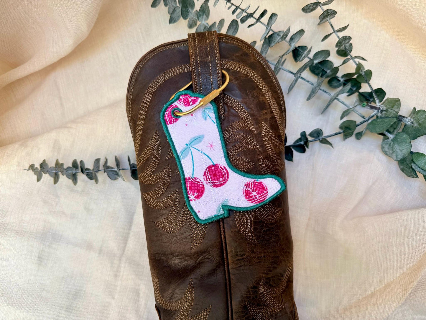 Cherry Cowboy Boot Bag Charm
