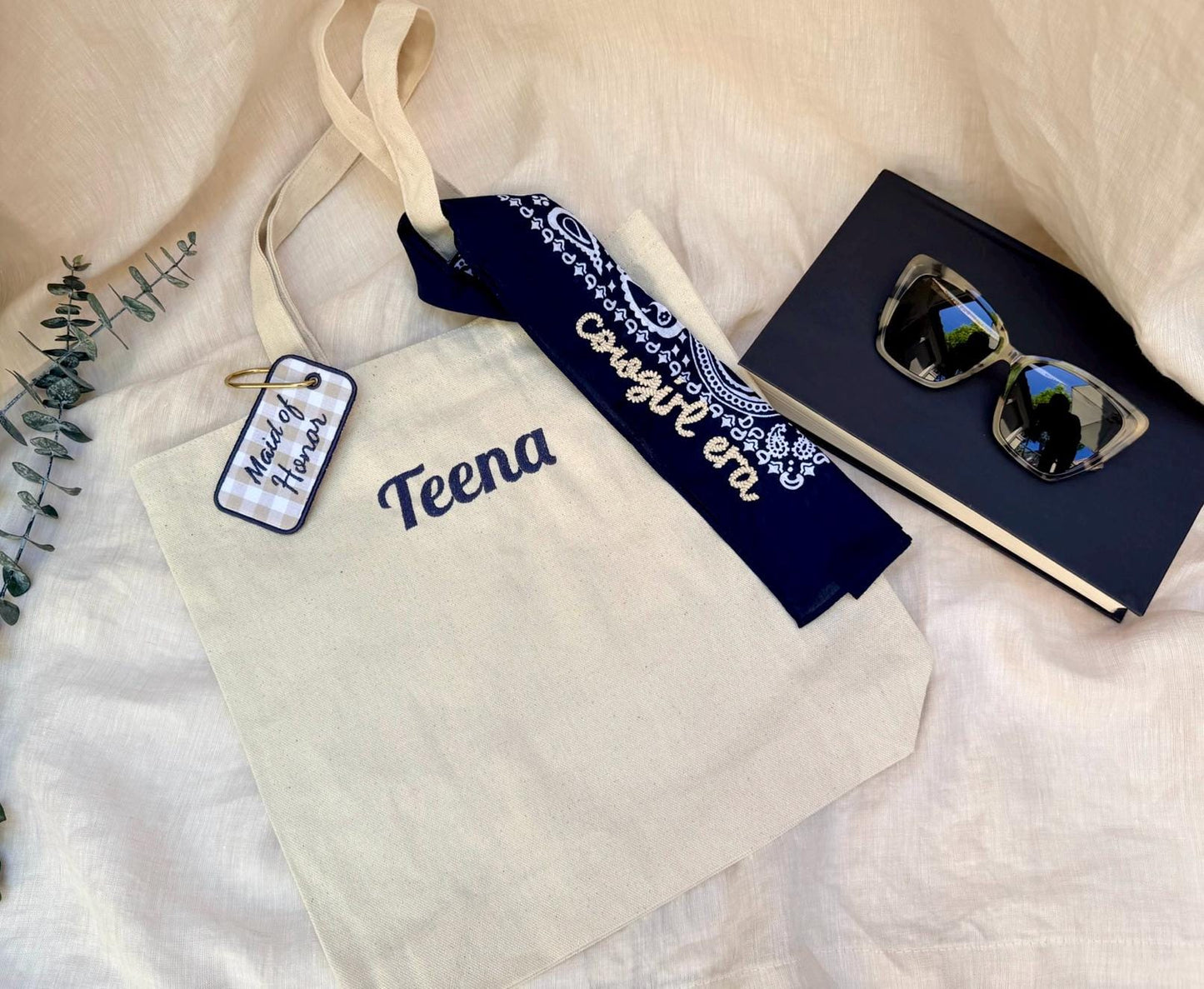 Personalized Gift Set — Tote Bag, Bandana & Bag Charm