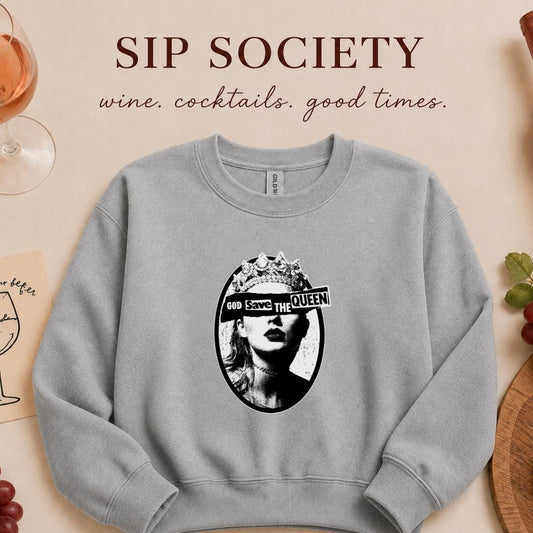 God Save the Queen Graphic Crewneck Sweatshirt