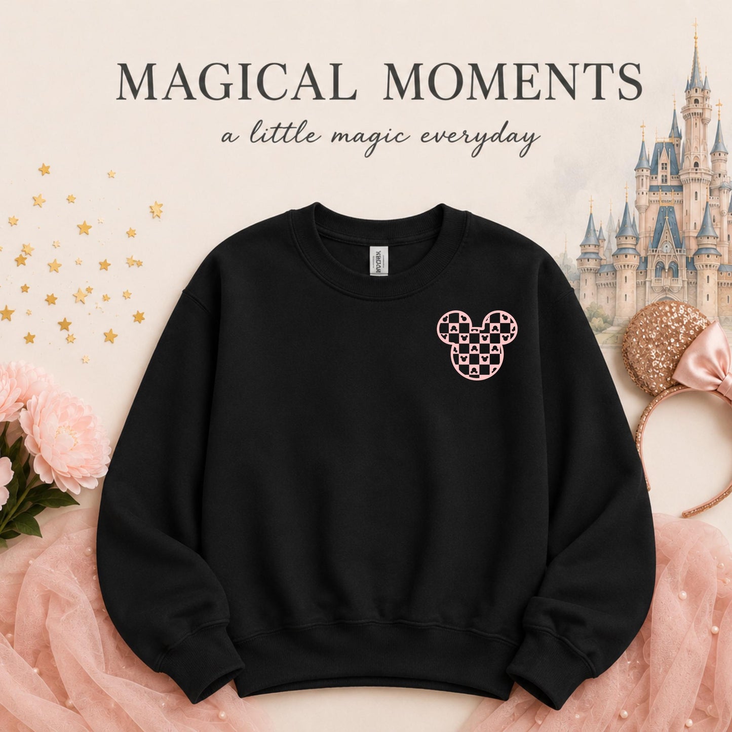 Retro Mickey Checkered Crewneck Sweatshirt