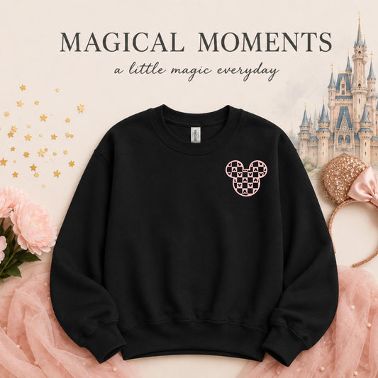 Retro Mickey Checkered Crewneck Sweatshirt