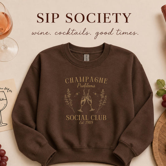 Champagne Problems Social Club Crewneck Sweatshirt