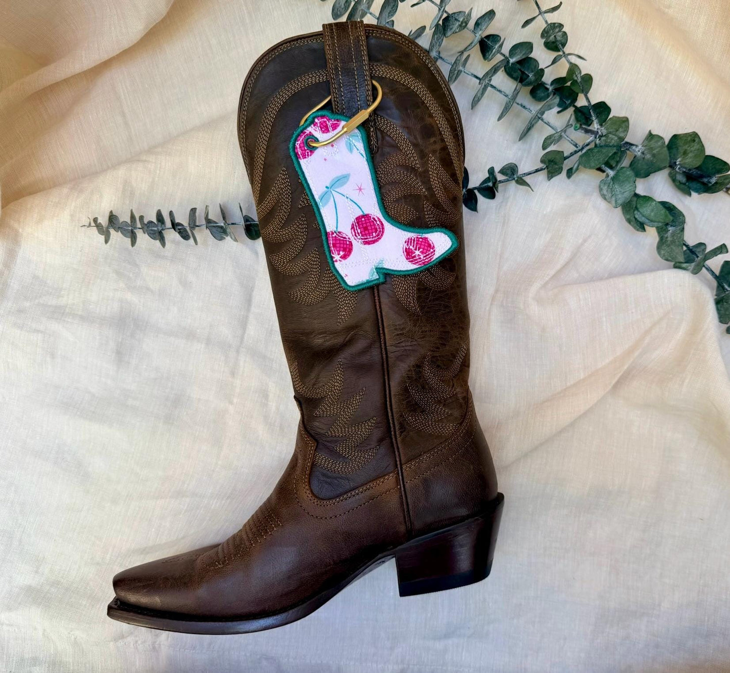 Cherry Cowboy Boot Bag Charm