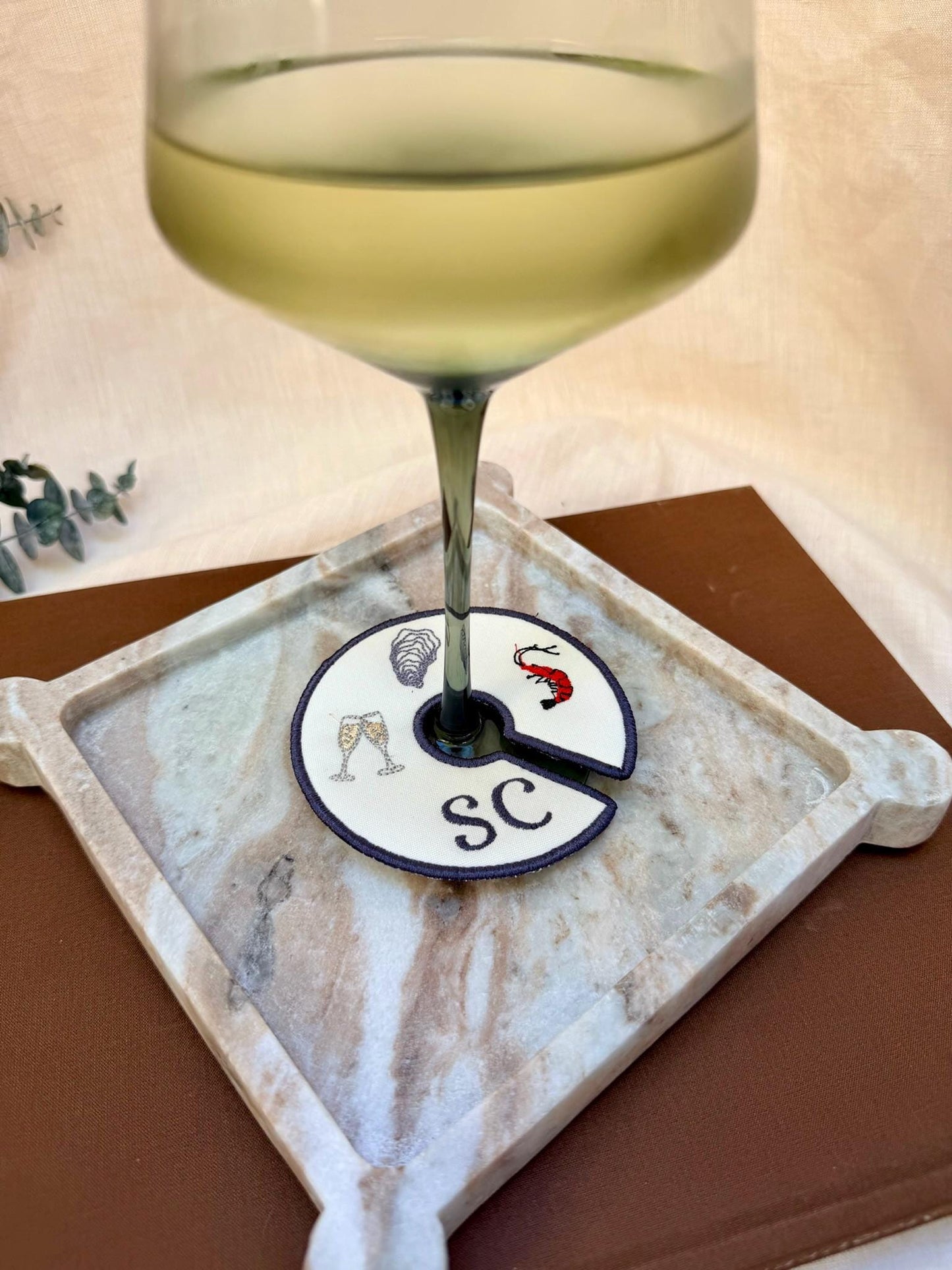 Custom Coastal Wine Glass Charm